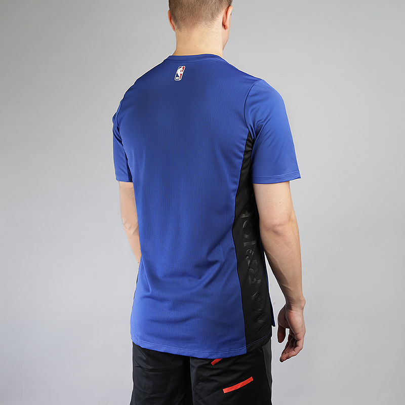 мужская синяя футболка Nike Golden State Warriors Dry Hyper Elite Short-Sleeve NBA 856525-495 - цена, описание, фото 4